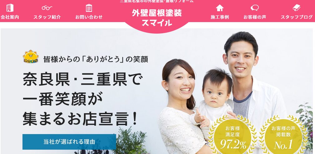 外壁屋根塗装スマイル（株式会社森田工務店／メット・ホーム）の口コミ評判